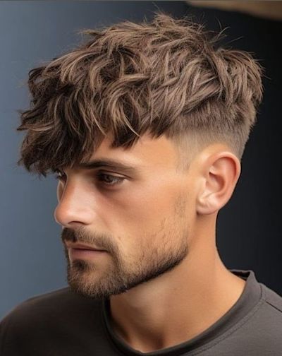 Corte de cabello 2025 para hombres 06. Corte de pelo masculino Texturizado con Franja 1