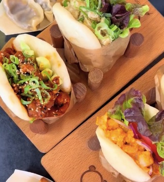 baos con langostinos y wasabi